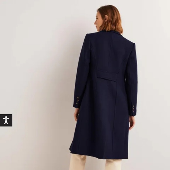 Boden Wool Blend Tailored Coat in Navy 6 - Picture 2 of 10